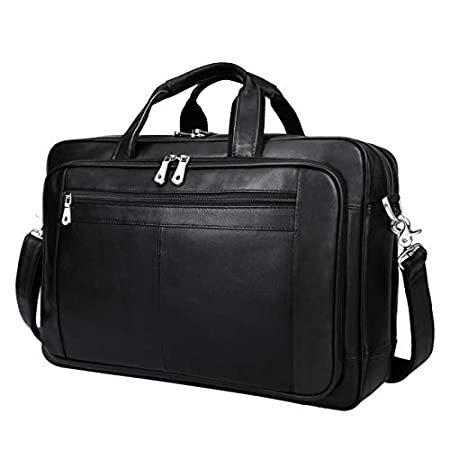 ビッグ割引 Augus Mens Leather Briefcase Messenger Bag Waterproof Travel Business Duffl好評販売中 その他PCサプライ、アクセサリー