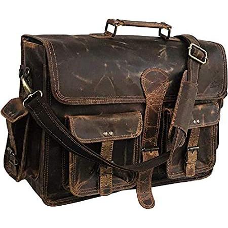 速くおよび自由な 18 Inch Vintage Handmade Leather Messenger Bag for Laptop Briefcase Best Co好評販売中 その他PCサプライ、アクセサリー