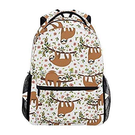 安い Tropical Wamika Funny Suppli好評販売中 School Daypack Bookbags Backpack Flowers Sloth その他PCサプライ、アクセサリー