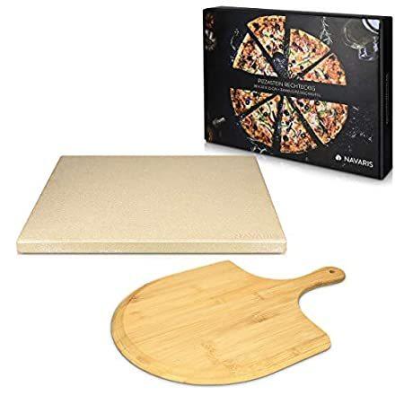 割引価格 Baking for Set Stone Pizza XL Navaris - L好評販売中 with Plate Stone Pizza Cordierite その他調理用具