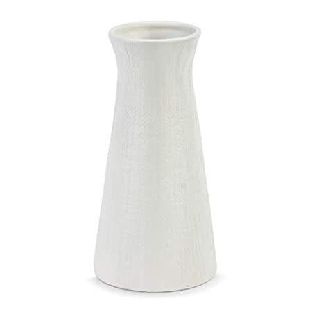 【驚きの値段】 10 マットホワイト リネンテクスチャー DEMDACO x Vase好評販売中 Small Because Just セラミックストーンウェア 5 花瓶、花器