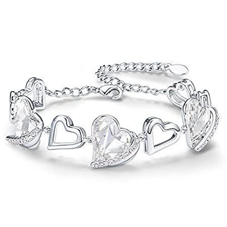 Cde ラブハートブレスレット レディース ローズゴールドメッキ ブレスレット リンクブレスレット オーストリア産クリスタル装飾 誕生日 母の日 Au Coffre オーストリア産クリスタル装飾 好評販売中 Au B08fmdy5k1 Tresor ジュエリーギフト