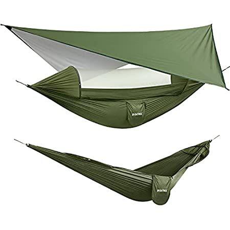 正規通販 G4Free Large Camping Hammock with Mosquito Net and Rain Fly- 2 Person Porta　好評販売中 ハンモックテント