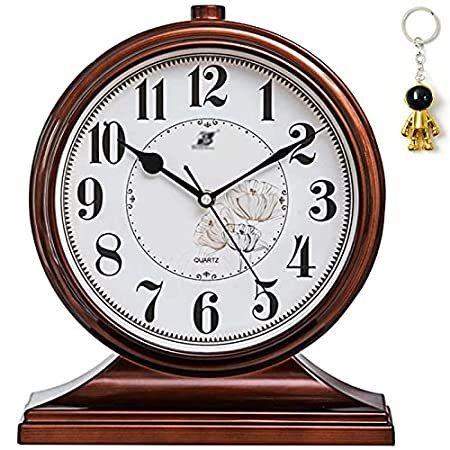 リビングルーム 暖炉 卓上時計 寝室 デスクトップ装飾用 ブラウン好評販売中 レトロマントル時計 テーブル装飾用 レトロマントル時計 電池式 Tresorの卓上時計 オフィス 暖炉
