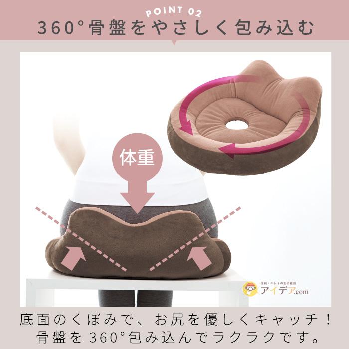 COGIT 骨盤 クッション 立体背もたれ 椅子用 腰をサポート 低