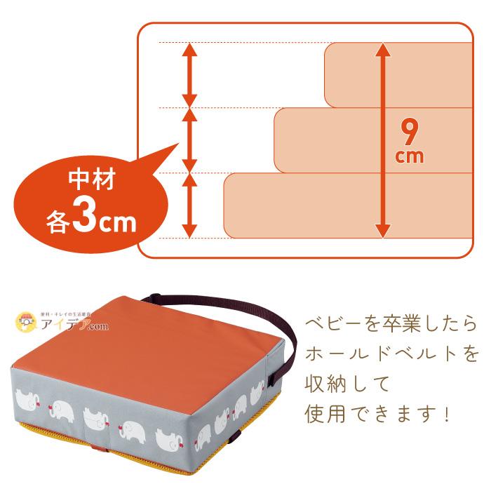 お食事クッション 子供 ベビー 食事 椅子 高さ調節 座布団 ホールドベルト付お食事クッション エレファント  コジット |  | 05