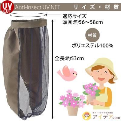 虫除けネット 防虫ネット ガーデニング UVカット 紫外線対策 農作業 帽子に取り付ける虫除けUVネット 「メール便」コジット｜cogit｜07