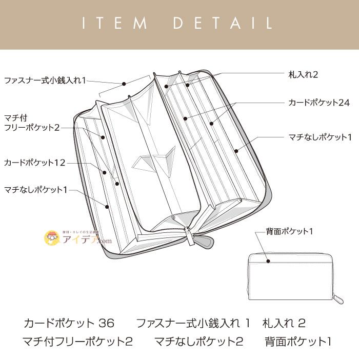 長財布 レディース 財布 カードケース 大容量 ウォレット 36カードたっぷり仕分け財布 コジット | COGIT | 15
