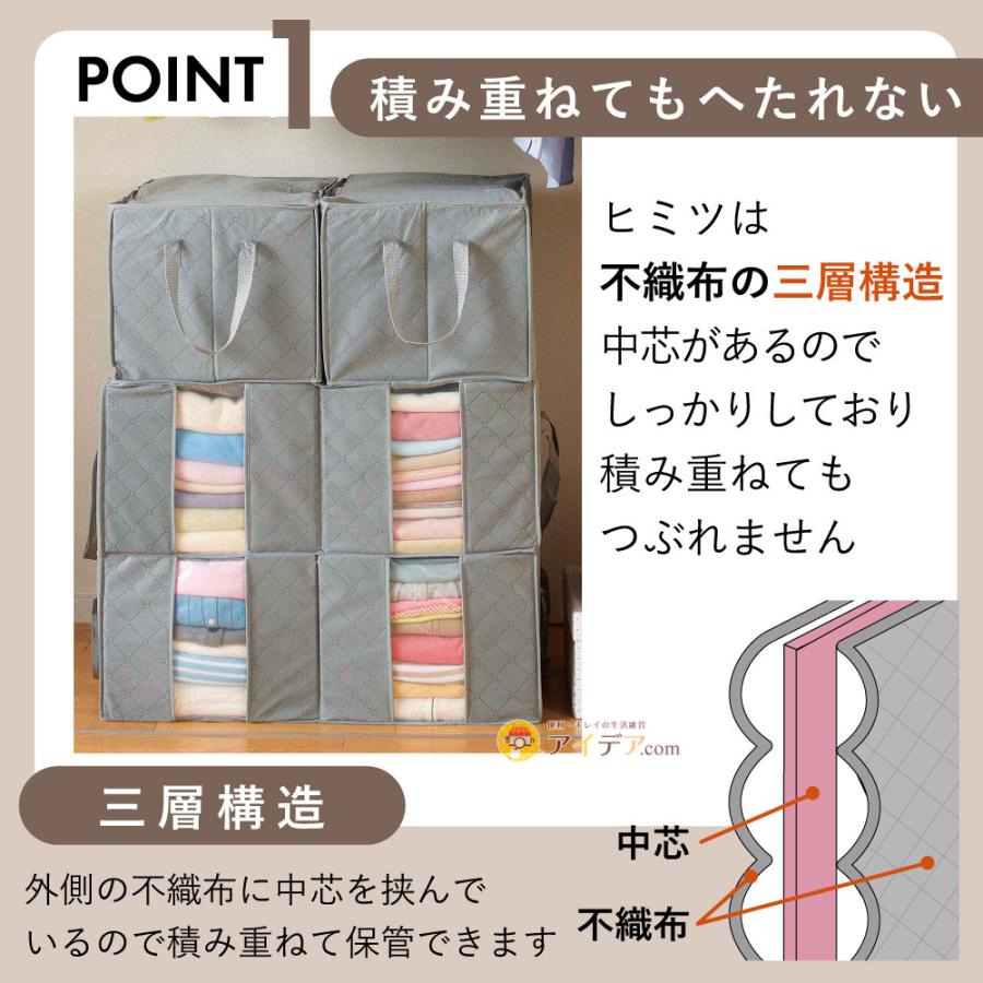 収納ケース 衣装ケース 収納 衣類整理袋 押入れ 竹炭衣類整理袋 小  コジット | COGIT | 02