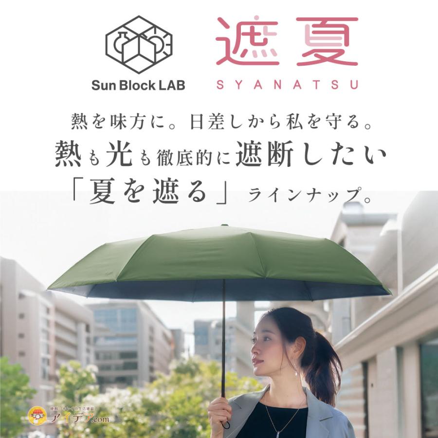 日傘 折りたたみ 長傘 【8本骨】 放射冷却 近赤外線 紫外線対策 遮光1級  サンブロックラボ 遮夏クール晴雨兼用傘3段コンパクト60 [コジット] |  | 03