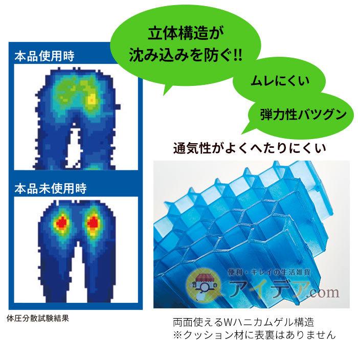 クッション 座布団 カバー付 腰痛対策 Wゲルクッション ハネナイトキング コジット 送料無料 | COGIT | 02