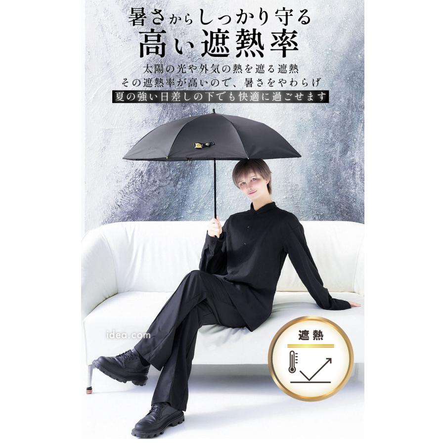 【マットの日傘】 2段折りたたみ 日傘 Mattブラック 完全遮光 UV100％ サンブロックラボ遮夏傘2段2way  [コジット] | COGIT | 12
