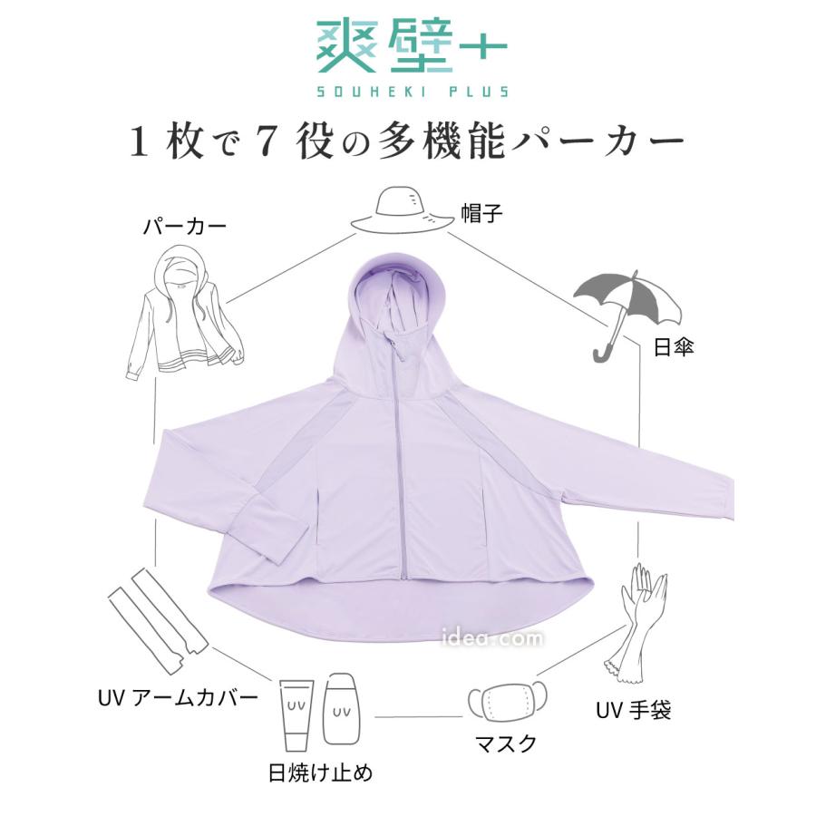 コジット UVパーカー フェイスガードuvパーカー 接触冷感 完全防備 遮熱 撥水 日焼け防止 紫外線対策 サンブロックラボの画像