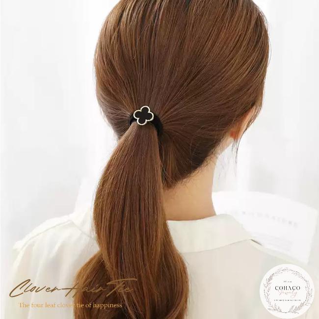 クローバーヘアゴム ヘアアクセサリー シュシュ 髪留め おしゃれ 人気