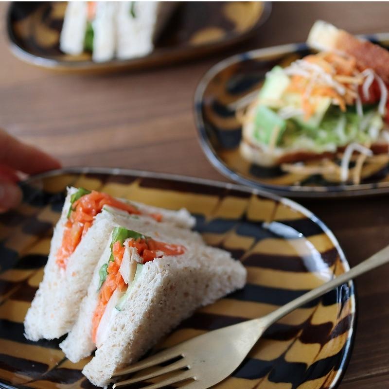 SLIP CHOCOLATE】 サンドウィッチトレイ [日本製 美濃焼 食器 陶器