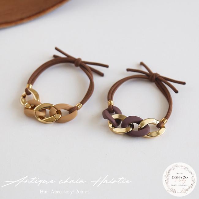 チェーンヘアゴム ゴールド ヘアアクセサリー シュシュ 髪留め