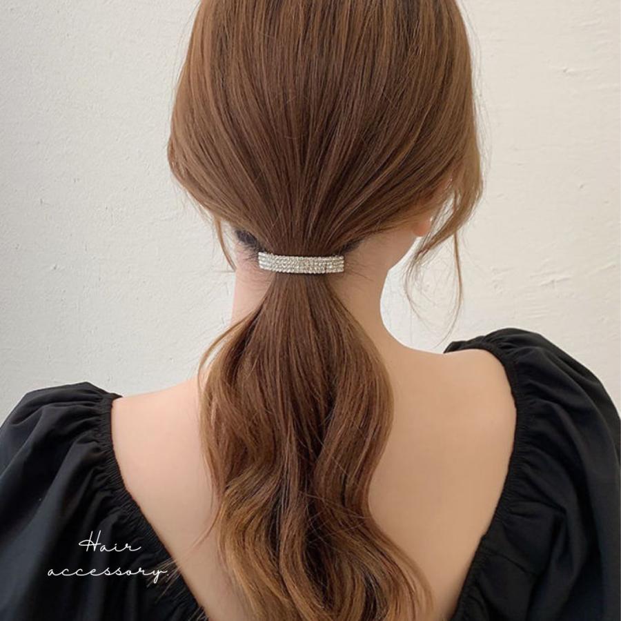 ラインストーン バレッタ ヘアクリップ ヘアゴム ヘアアクセサリー