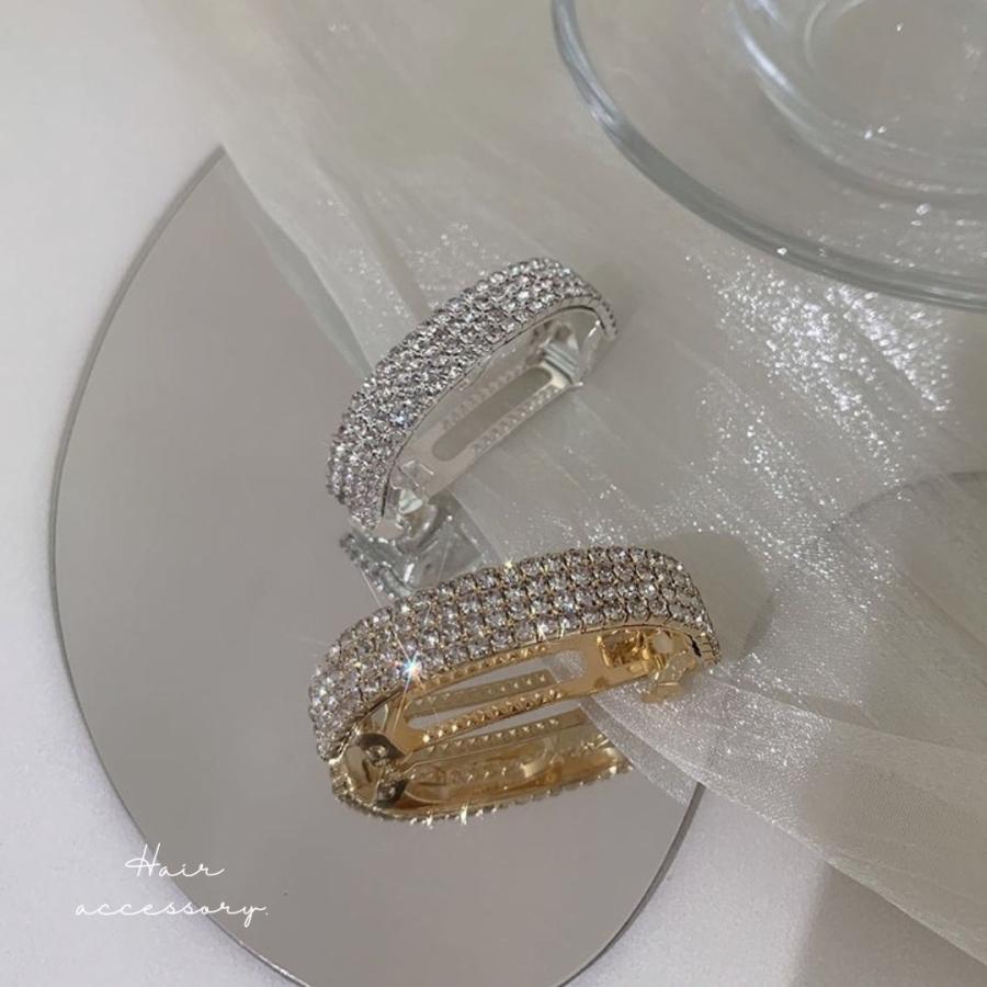 ラインストーン バレッタ ヘアクリップ ヘアゴム ヘアアクセサリー