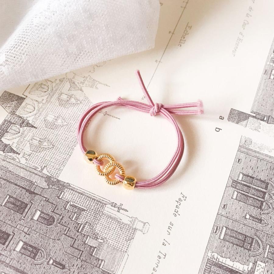 ダブルリングヘアゴム ゴールド ∞ヘアゴム ヘアアクセサリー 韓国