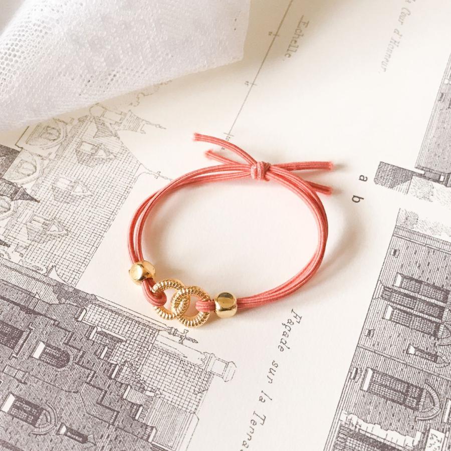 ダブルリングヘアゴム ゴールド ∞ヘアゴム ヘアアクセサリー 韓国