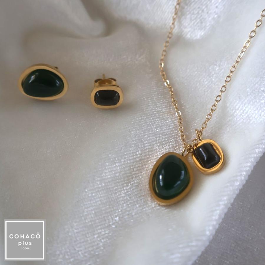 1000円均一アクセサリー 天然石ネックレス サージカルステンレス 18金