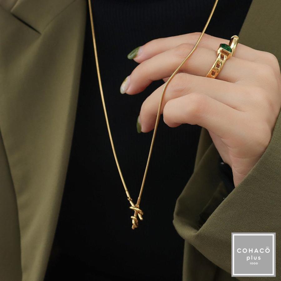1000円均一アクセサリー ラリエットネックレス ロング 長め ノット サージカルステンレス 18金 アレルギー対応 18K つけっぱなし ...