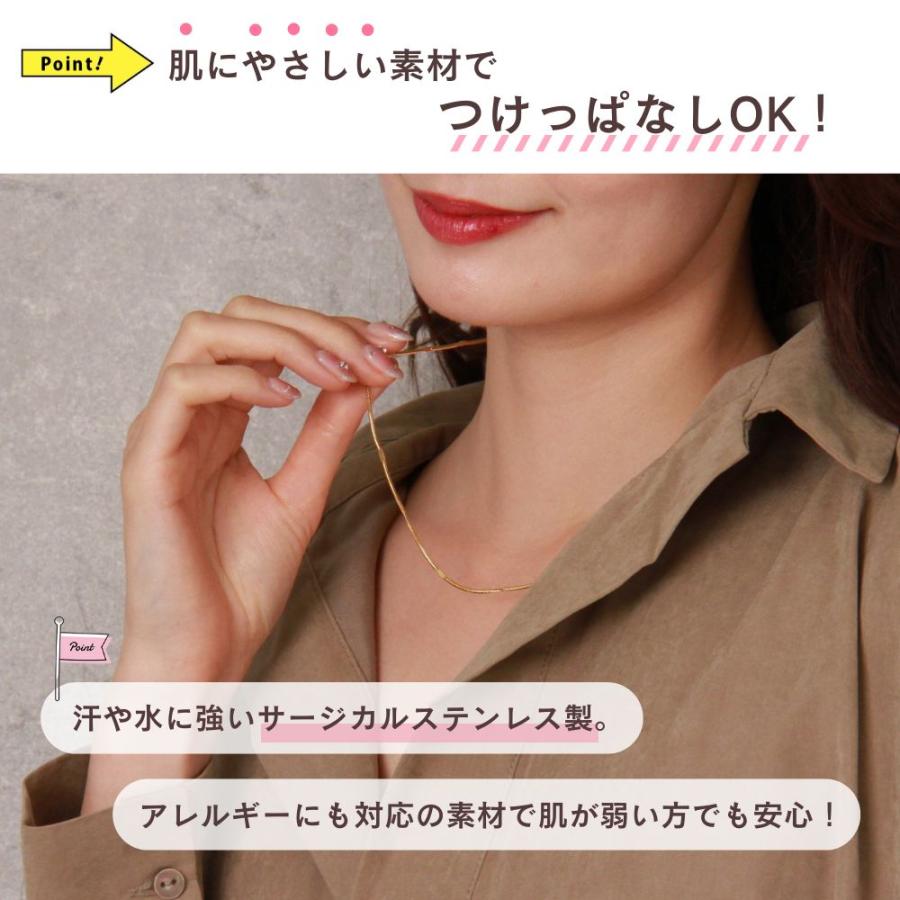 1000円均一アクセサリー チェーンネックレス サージカルステンレス 18