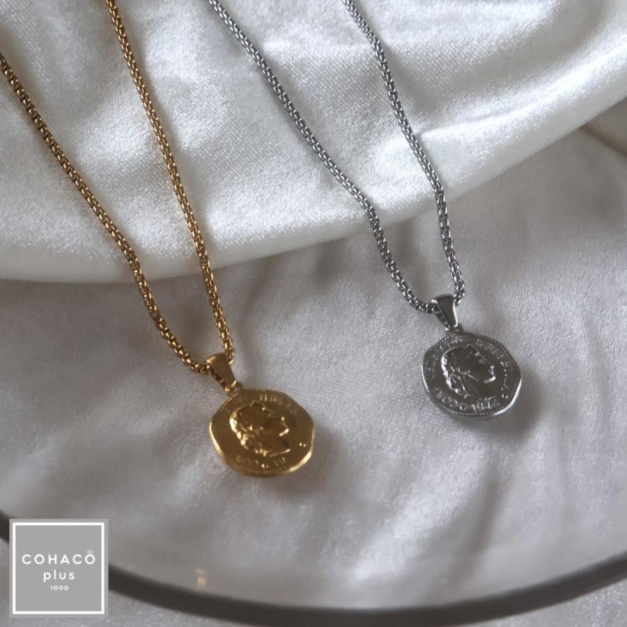 1000円均一アクセサリー コインネックレス サージカルステンレス 18金 アレルギー対応 太め 18K つけっぱなし 316L 安い お得 ...
