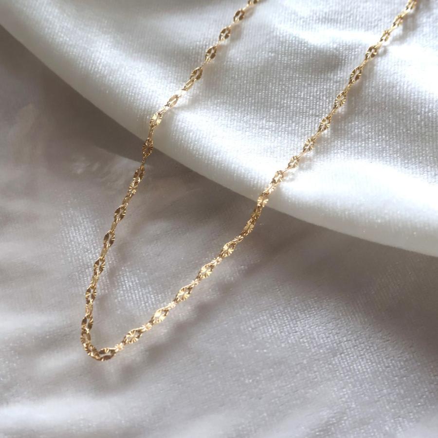 美品　18k ペタルチェーンネックレス 1000円均一アクセサリー ペタルチェーンネックレス サージカル