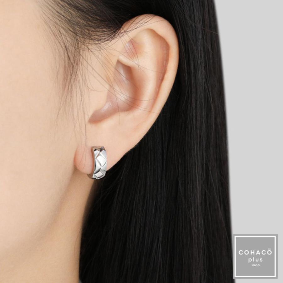 1000円均一アクセサリー フープピアス キルティング サージカル 