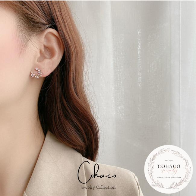 フラワー リーフピアス ボタニカル 小枝 天然石 葉っぱ ナチュラル