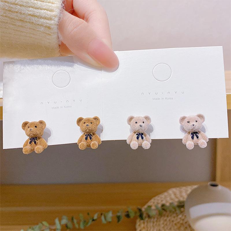 くまさんピアス クマ ベアー テディベア 動物 韓国 シルバー925