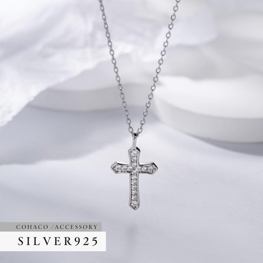 N195【ステーション】ネックレス SV925 ダイヤ 花 フラワー 十字 