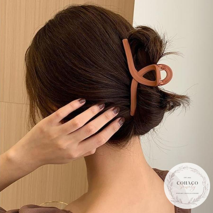 バンスクリップ ヘアークリップ マットカラー 結び目 サークル ヘア