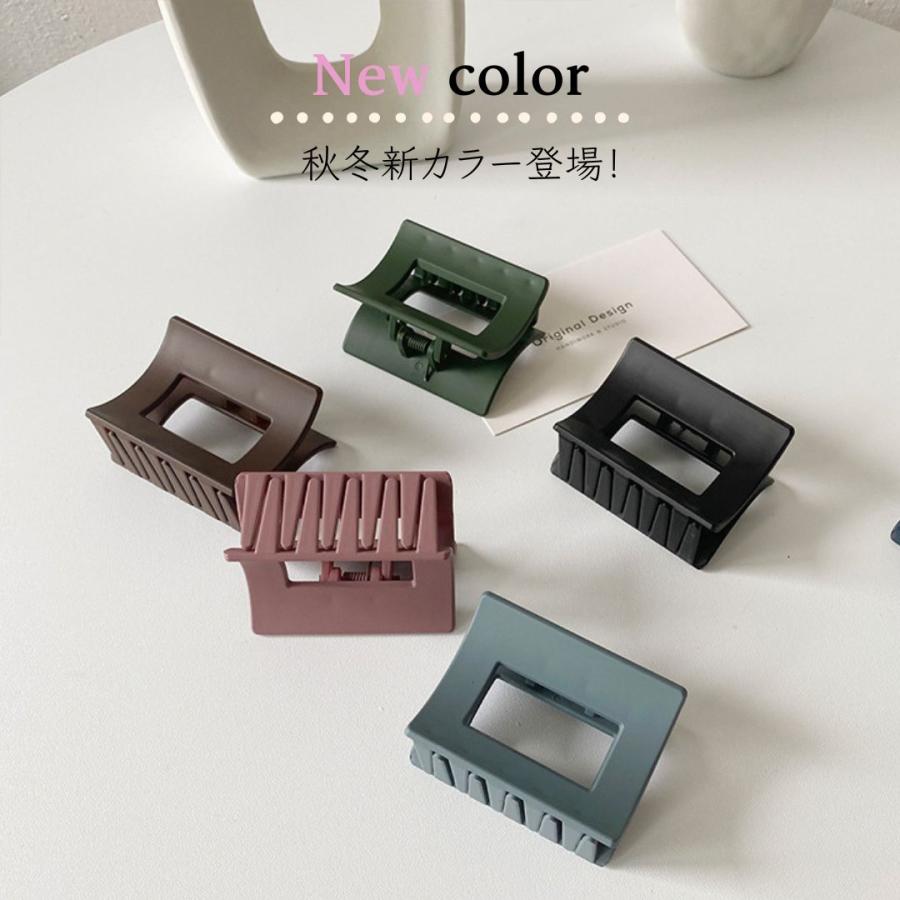 スクエア バンスクリップ ヘアークリップ 四角 マット シンプル