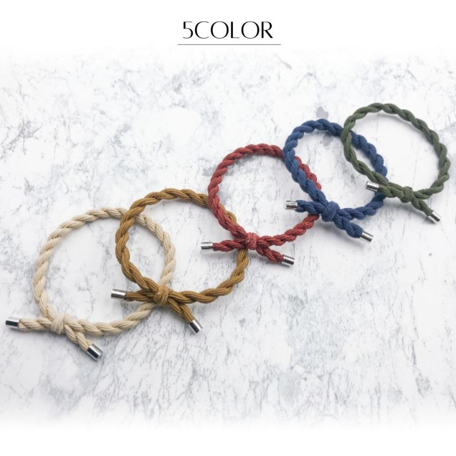 ヘアゴム 5本セット 5色セット シンプル ロープ風 ねじり ヘア