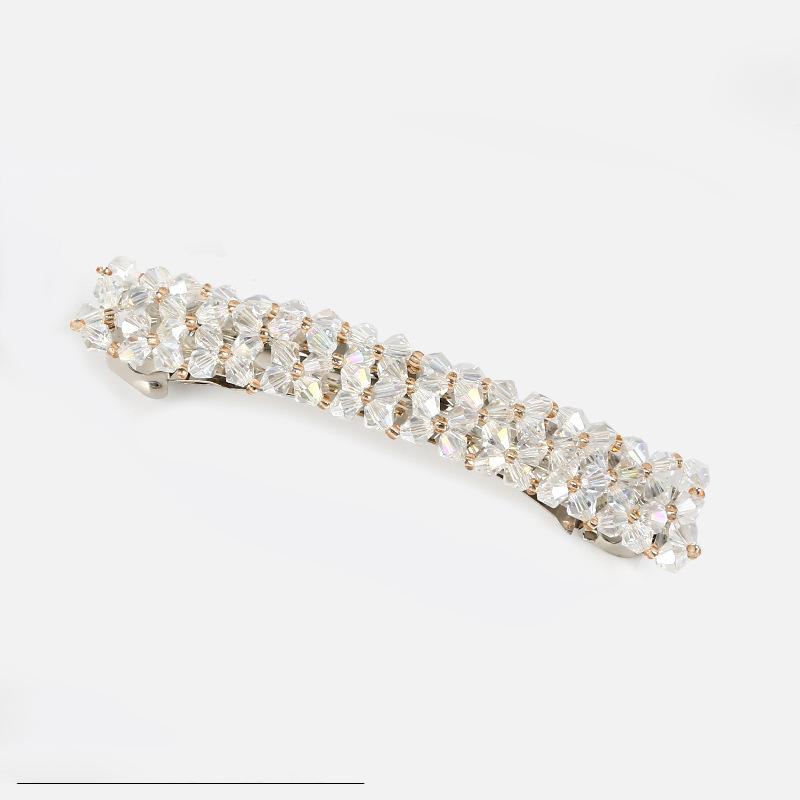 バレッタ クリスタル ビジュー キラキラ 上品 ビーズ ヘア