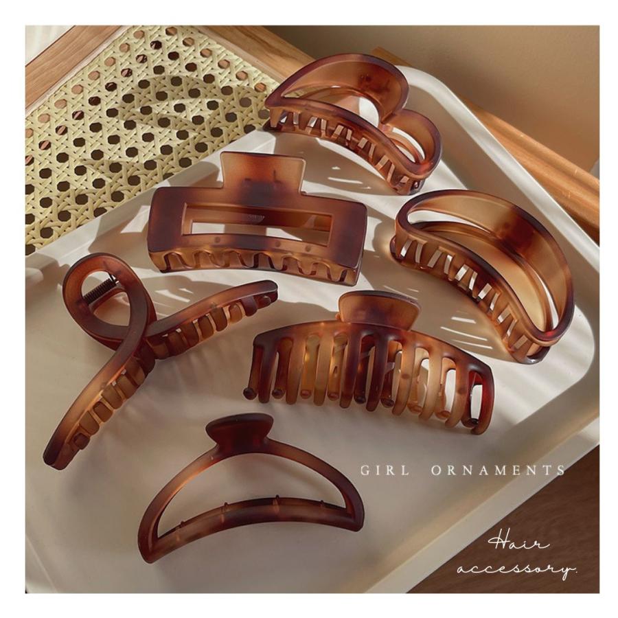 バンスクリップ べっ甲 ハート ヘアークリップ ヘアクリップ マット