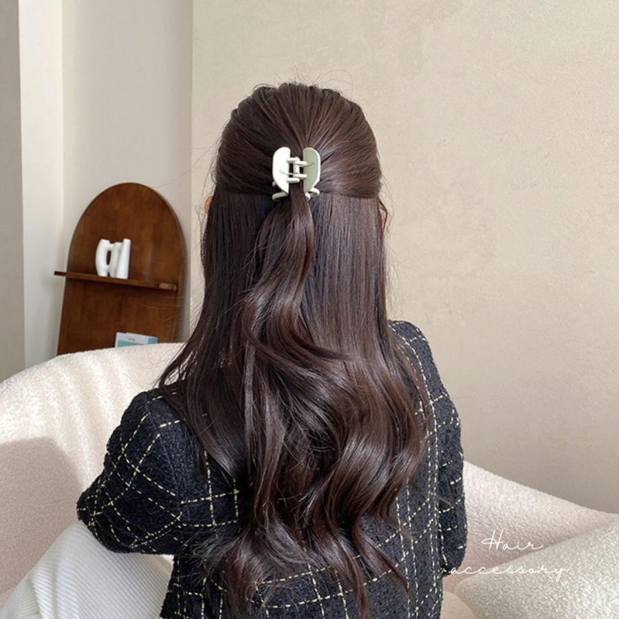 バンスクリップ マットカラー ヘアクリップ ハーフ ヘアアクセサリー