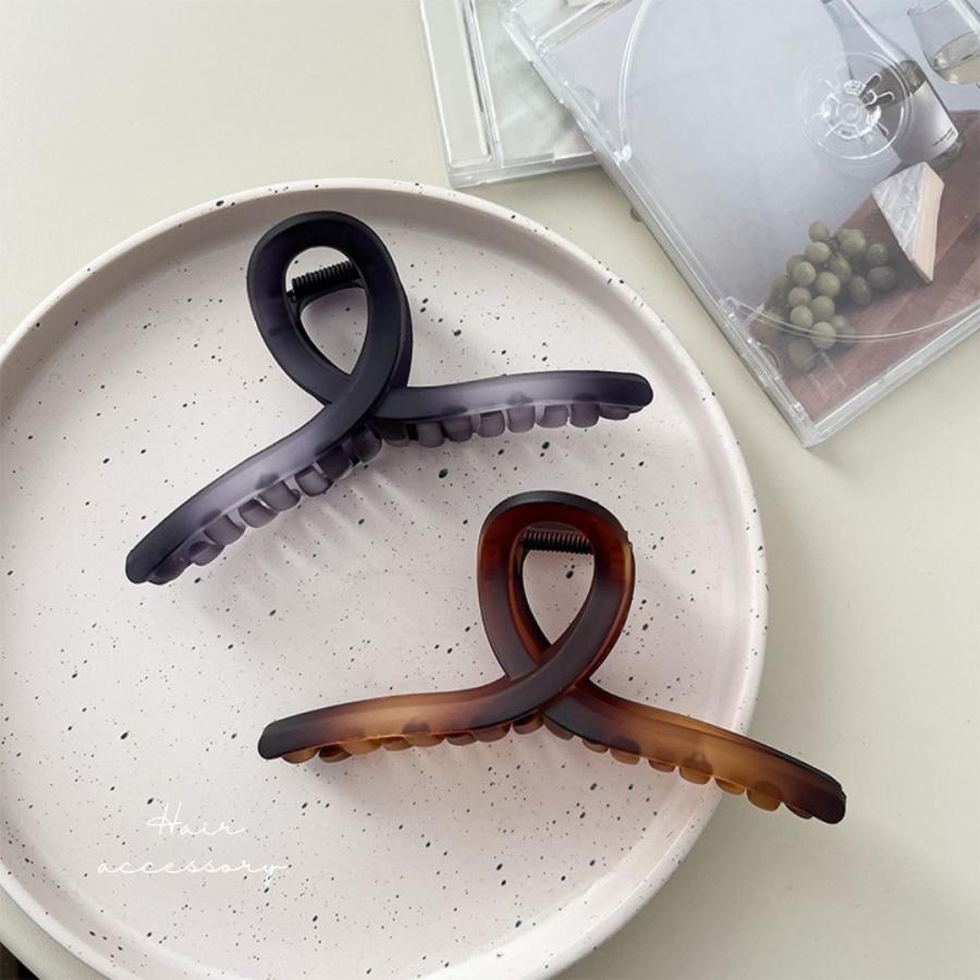 ヘアクリップ べっ甲 特大 大きめ ヘアークリップ しっかり留まる 艶
