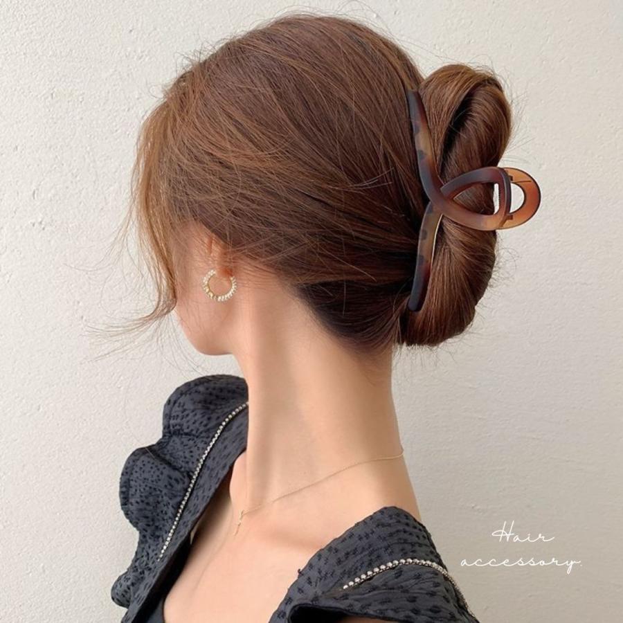 べっ甲風 大きなヘアクリップ 約10cm べっ甲風 大きなヘア