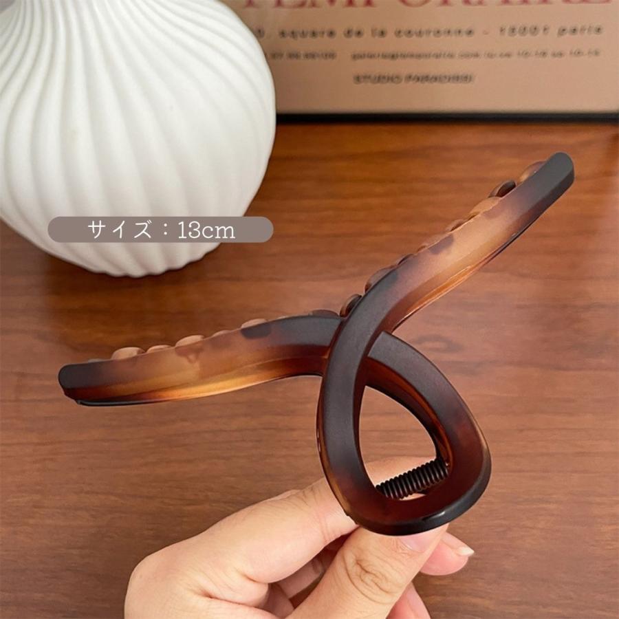 ヘアクリップ べっ甲 特大 大きめ ヘアークリップ しっかり留まる 艶