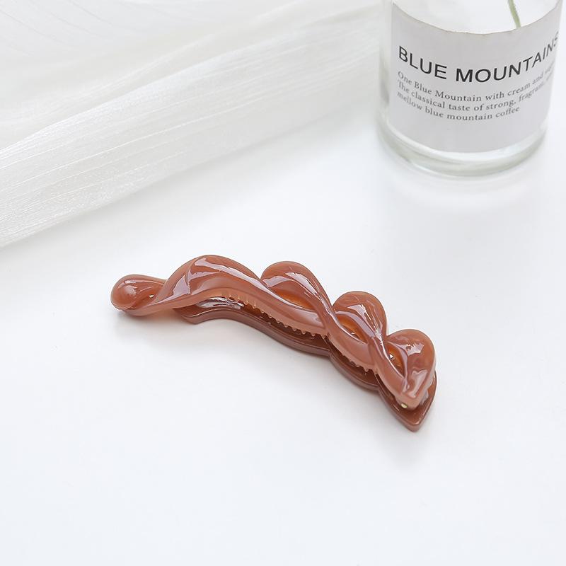 【美品】acca　 翡翠渓谷の様な色 ヘアクリップ　Mサイズ バナナクリップ ヘアクリップ 翡翠 艶 三つ編み くすみカラー ヘア