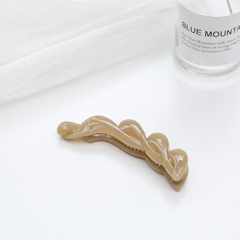 バナナクリップ ヘアクリップ 翡翠 艶 三つ編み くすみカラー ヘア