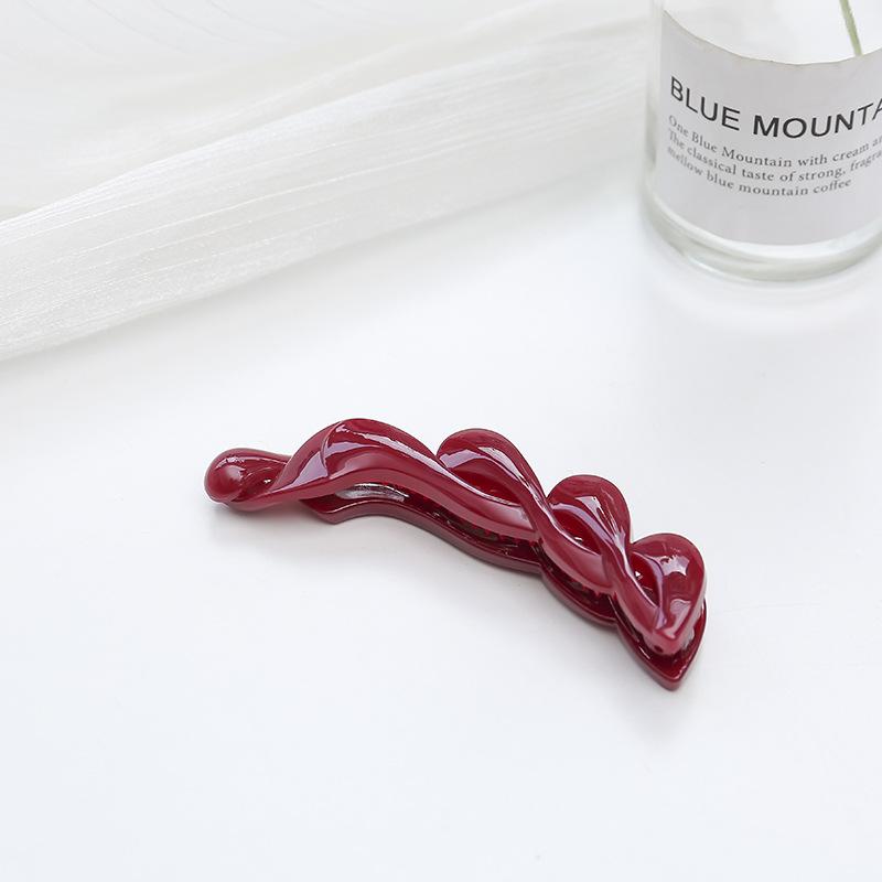 バナナクリップ ヘアクリップ 翡翠 艶 三つ編み くすみカラー ヘア