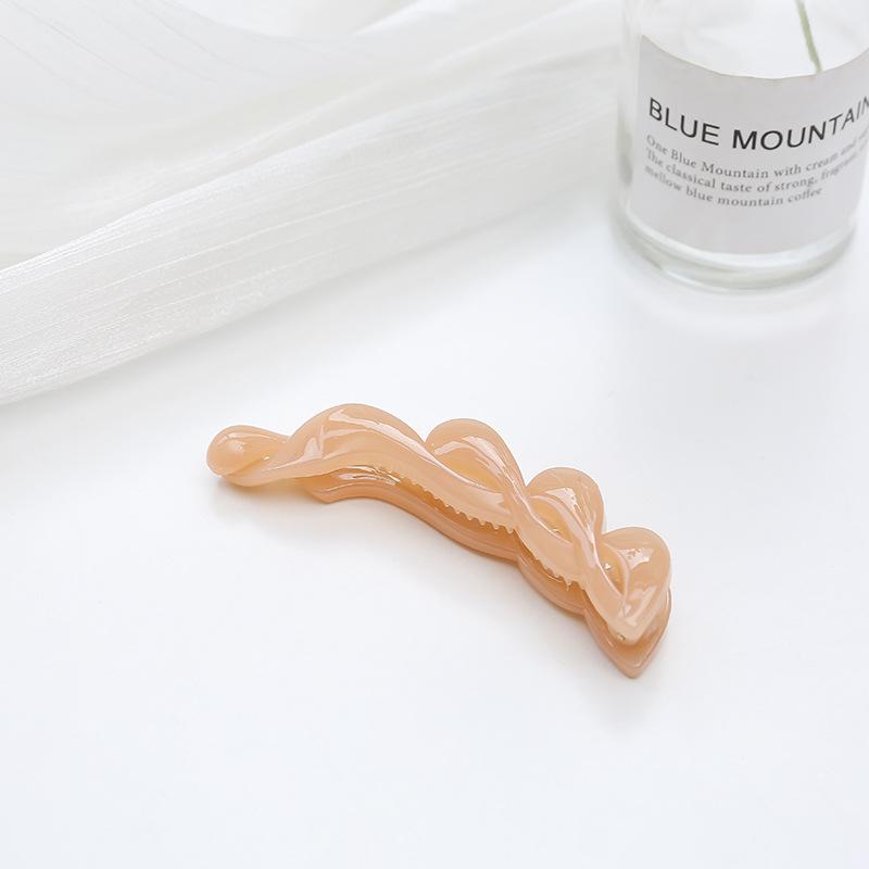 バナナクリップ ヘアクリップ 翡翠 艶 三つ編み くすみカラー ヘア