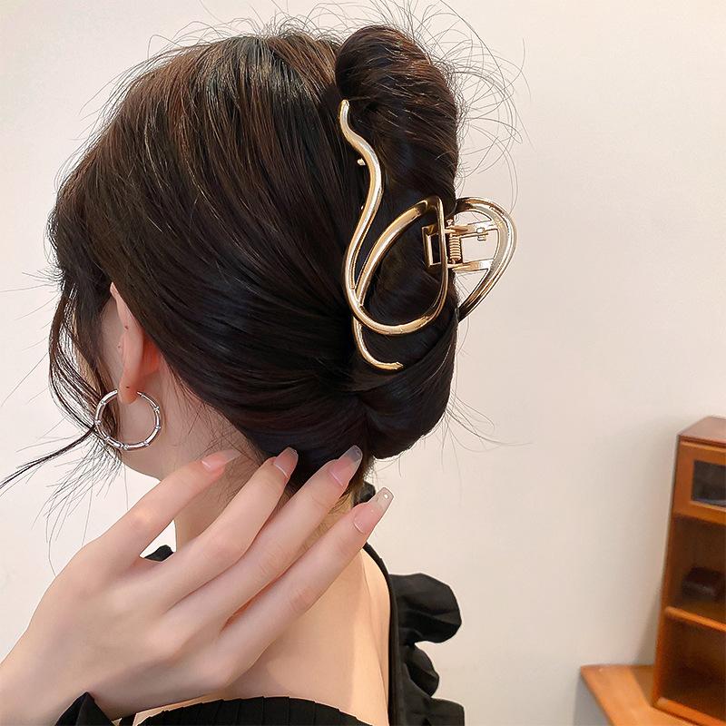 サークルバンスクリップ ヘアクリップ メタル 曲線 合金 艶 ヘア