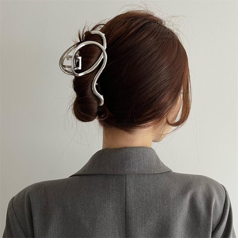 サークルバンスクリップ ヘアクリップ メタル 曲線 合金 艶 ヘア