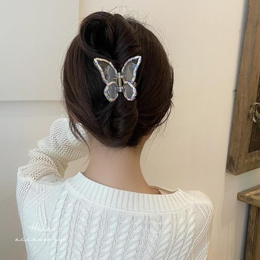 バタフライバンスクリップ 蝶 ヘアクリップ パール クリア バタフライバンスクリップ 蝶 ヘアクリップ パール クリア