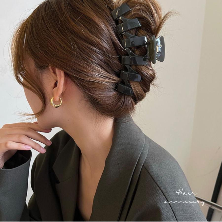 バンスクリップ ヘアクリップ ヘアークリップ 大きめ 特大 13cm くすみ